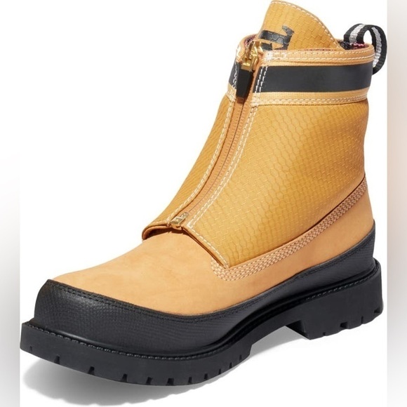 Timberland New Size 7 Heritage 6 Inch Front Zip Toe Bumper Boot Wheat Nubuck - Picture 10 of 12